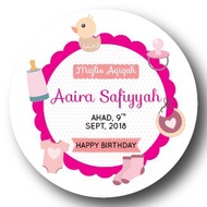 Goodies Birthday Packaging Party Sticker Baby Shower Aqiqah #X11 55pcs