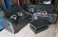 Sofa L minimalis Rinjani + Meja Kain Oscar