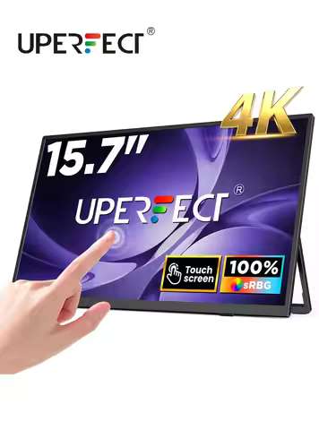 UPERFECT 4K UHD Portable Monitor 15.6” Touchscreen W/ LS Stand VESA Touch Ultra-Wide Frameless Lapto