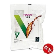 HARIO - V60_01漂白手沖咖啡濾紙(1-2杯用 x100張)VCF-01-100W【平行進口貨品】