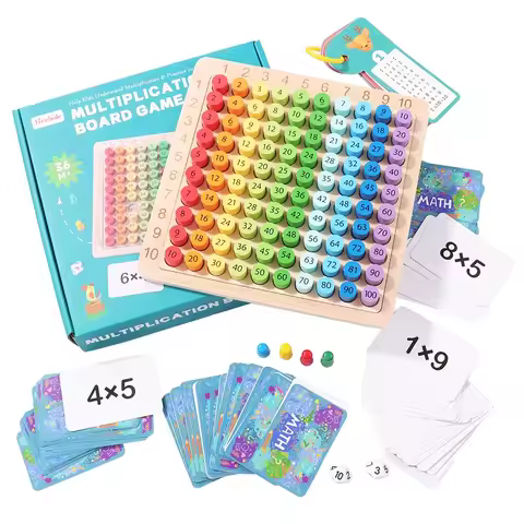 Kids Montessori Educational Wooden Toys Baby Math Toys 99 Multiplication Table Math Arithmetic Teach