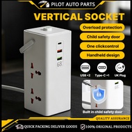 COD Multi Plug Extension Socket Extension Plug Tower Socket ,2 USB Power Strip 2M Extension Wire