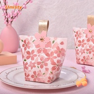 UMISTY Paper Box, Pink Paper Wedding Candy Box,  Small Gift Candy Bag