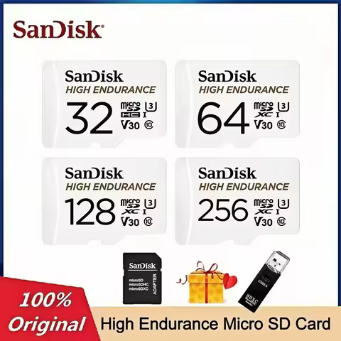 Original SanDisk High Endurance 32GB 64GB 128GB 256GB Micro SD Card TF Card V30 C10 for Dash Cam Hom