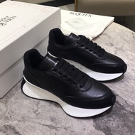 ALEXANDER MCQUEEN Rintrunner Black Leather Sports Running Old Dad Fashion Casual Shoes for Men and W