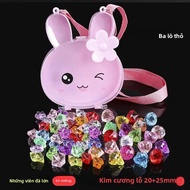 Trẻ Em Nhiều Màu Sắc Kim Cương Đá Quý Đồ Chơi Giả Nhựa Pha Lê Acrylic Lâu Đài Công Chúa Kho Báu Hộp