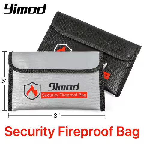 9imod 5x8 inch Portable Fireproof Bag Explosion-Proof Waterproof Lipo Battery Safety Bag Document Cu