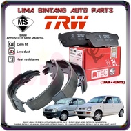 Perodua Kancil , Daihatsu Mira L2 L5 Turbo L7 L9 Front Brake Pads Disc Brake Pad , Rear Brake Lining Shoe TRW *Original*