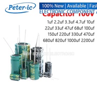 (10pcs) Aluminum Electrolytic Capacitor 100V 1uf 2.2uf 3.3uf 4.7uf 10uf 22uf 33uf 47uf 68u