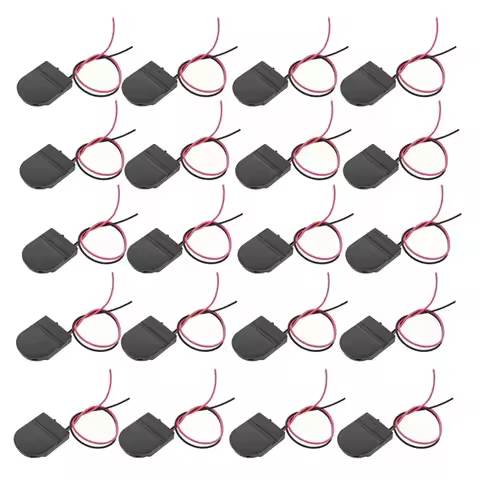 20PCS Battery Holder Coin Cell Holder, 1 X 3V CR2032 Battery Holder,Button Battery Holder With Line 