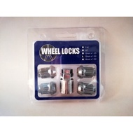 Chrome 4 Locking + 1 Key Wheel Nuts M12x1.5mm 60 Degree Tapered Locking Alloy Wheel Anti-theft Nuts 