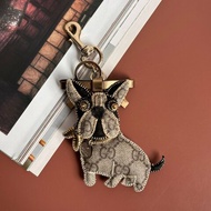 ::GUCCI:: 法鬥 法國鬥牛犬鑰匙扣包飾掛件 經典雙G PVC 吊飾 鑰匙圈 鑰匙圈