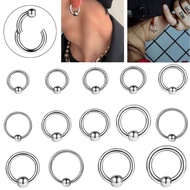 1PC 6G 8G 10G 12G Hoop Earring Stainless Steel Round Earrings 10mm-18mm Septum Rings Piercing for Wo