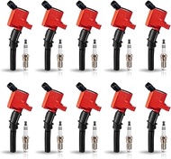 ENA Set of 10 Energy Ignition Coil Pack and Iridium Spark Plug Compatible with Ford Lincoln Mercury 