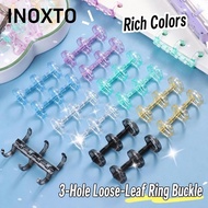 INOXTO Book Binding Rings, Detachable Plastic 3 Holes Binder Rings, Portable 3-holes Transparent Loo