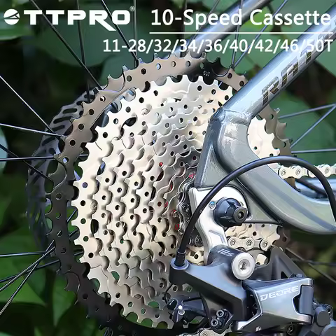 TTPRO Mountain Road Bike Cassette Sprocket 10 Speed 11-28/32/34/36/40/42/46/50T Bicycle Freewheel Al