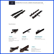⊕ ✗ ▥ DOORMAX WHOLESALE Jalouplus Iron Powder Coated Steel Nylon Jalousie Window Frame 20 SETS