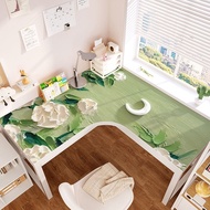 ⭐Three-Dimensional Oil Painting Style Corner Desk Mat L-Shaped Arc Work Position Desk Mat Bedroom St