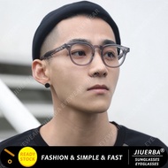 (JIUERBA) Japanese Small Frame Anti Blue Light Eyeglasses for Men Retro Fashion Square Frame Eyeglas