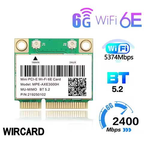 AXE3000H 5374Mbps Wifi 6E For AX210 Mini PCIE Wifi Card For BT5.2 802.11AX 2.4G/5G/6Ghz Wlan Network