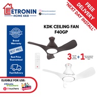 KDK F40GP 40" DC Ceiling Fan w/ light *Climate Voucher Eligible*