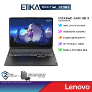 Lenovo IP G3 82SA00A9MJ Laptop | Intel i5-12450H, 16GB, 512GB, RTX 3060, 16" WUXGA 165Hz, W11 | Gaming 3 16IAH7