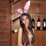 Pink Bunny Girl Headband Headwear Cute Sweet Bunny Ear Hairpin Headband cospy Halloween Bunny Girl