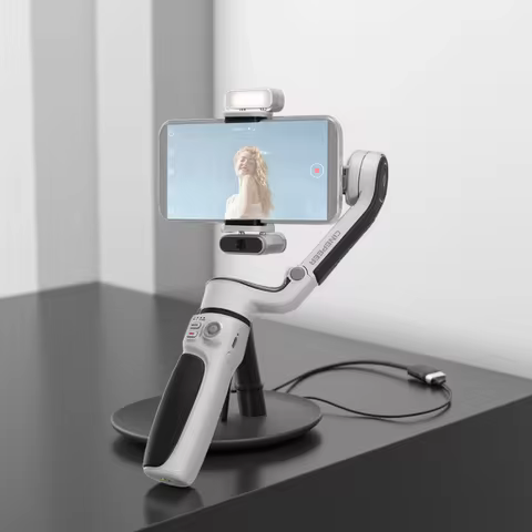 ZHIYUN Official CINEPEER CQ5 3-Axis Phone Gimbal equipped with AI Face Tracking and Fill Light for i