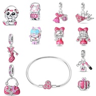 Original Charm Pendant S925 Silver High Quality Non-Fade Barbie Pink Series Suitable for Bracelet DI