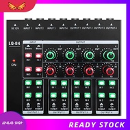 [ap4l43.] -LQ04 4-Channel Mixer 4-Channel Headphone Amplifier Sound Card Mixer Recording Interface w