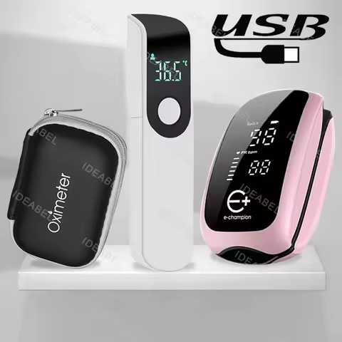 Rechargeable Medical Oximeter Strap Lanyard Fingertip Pulse Oximeter Blood Oxygen Saturation Monitor