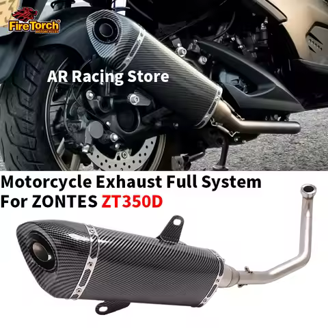Slip On For ZONTES ZT350D 350D ZT350E 350E Motorcycle Modified Stainless Steel Exhaust Pipe Muffler 
