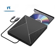External DVD Drive USB3.0 CD-ROM Burner Portable Dual Interface Type-C USB CD DVD Burner for Laptop 