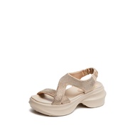 <ChunkyBeige>Staccato Womens Platform Wedges Sandals รองเท้าแตะผู้หญิง รองเท้าส้นตึก EE507