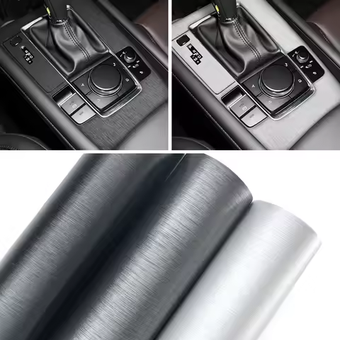 Car Wrap Film Silver Aluminum Brush Vinyl Film Car Brushed Vinyl Wrap DIY Adhesive Auo Sticker for C