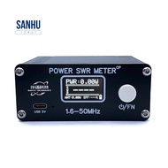 New 1.6-50MHz PWR SWR Meter POWER SWR METER 0.5-150W SWR Power Watt Meter Built-in Battery OLED Disp