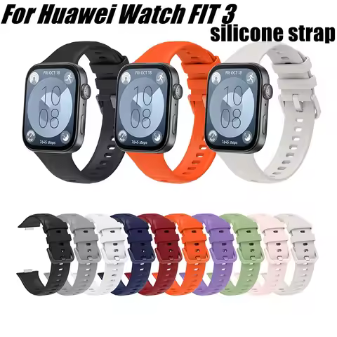 Silicone Strap For Huawei Watch FIT 3 Smart Watch Watchband Sport Breathable Bracelet for Huawei Wat