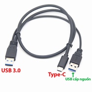 USB 3.0 to Type-C cable supports additional auxiliary power for electronic and mobile devices