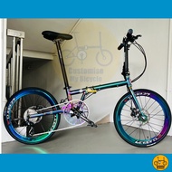 Fnhon Gust 22” • 9 Speeds Shimano Sora Litepro Aero Aurora Oil Slick • Foldable Folding Foldie Fold Bike Bicycle • 20” inches 451 • Crius Velocity Master Blast Tornado Dahon Tern Bifold • Customise My Bicycle •