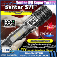 【COD】Senter LED S71Jarak Jauh Super Terang/S71 Senter LED Super Terang Dua Warna Tahan Lama 100000