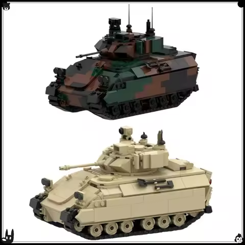MOC Military Series Tracked Armored Reconnaissance Vehicle Building Blocks Set M3A3 Bradley Tank Mod