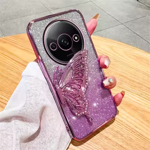 Gradient Butterfly Quicksand Phone Case For Xiaomi Redmi 9A 9C 10A 10 10C 12 13 4G 12C 13C 4G 13C 5G