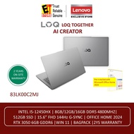 Lenovo Laptop LOQ AI GAMING (I5-12450HX /12GB/512GB/RTX3050 6GB/15.6" FHD 144HZ/OFF HOME 2024/W11/BA