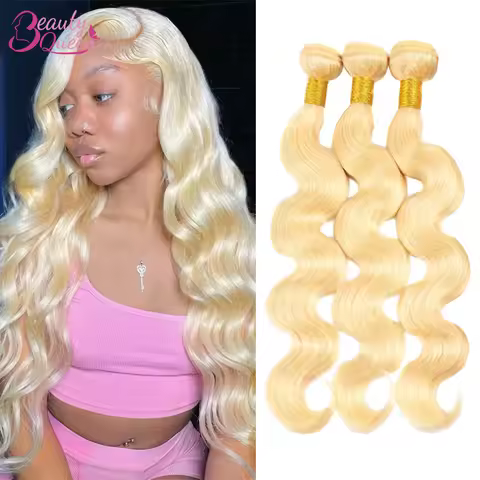 613 Color Blonde Human Hair Bundles Peruvian Hair Honey Blonde Body Wave Bundles Raw Hair Bundle #61