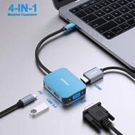 BENFEI USB C HUB 4 合 1 多埠轉接器附 USB C 轉 HDMI VGA USB 3.0 和 60W PD 相容 iPhone 和 MacBook sesckp 1957 BENF