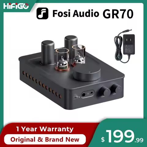 Fosi Audio GR70 Tube Headphone Amplifier Preamp Class A Vacuum tube Amp with 5654W*2 & 6Ж4*2 3.5mm &