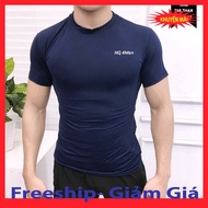 Men's Bodysuit Round Neck Sports Short Sleeve 4-Way Stretch Linen Gym T-Shirt Multicolor Black Red G