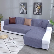 Waterproof Corner Sofa Cover for Living Room Non Slip L Shape Quilted Couch Cover Solid Slipcover Furniture Protector