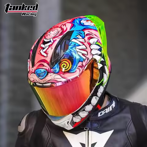 2025 New TANKED Motorcycle Sport Bike Helmets DOT ECE2206 Cosas Double D Street Capacete S M L Moto 