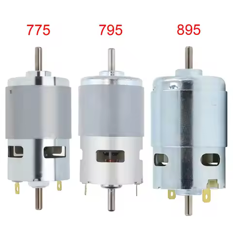 775/795/895 DC Motor 12/24V Double Output Shaft Micro Motor with Double Ball Bearing for DIY Tools E